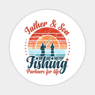 Fisherman Dad and Daughter Fishing Partners For Life Magnet